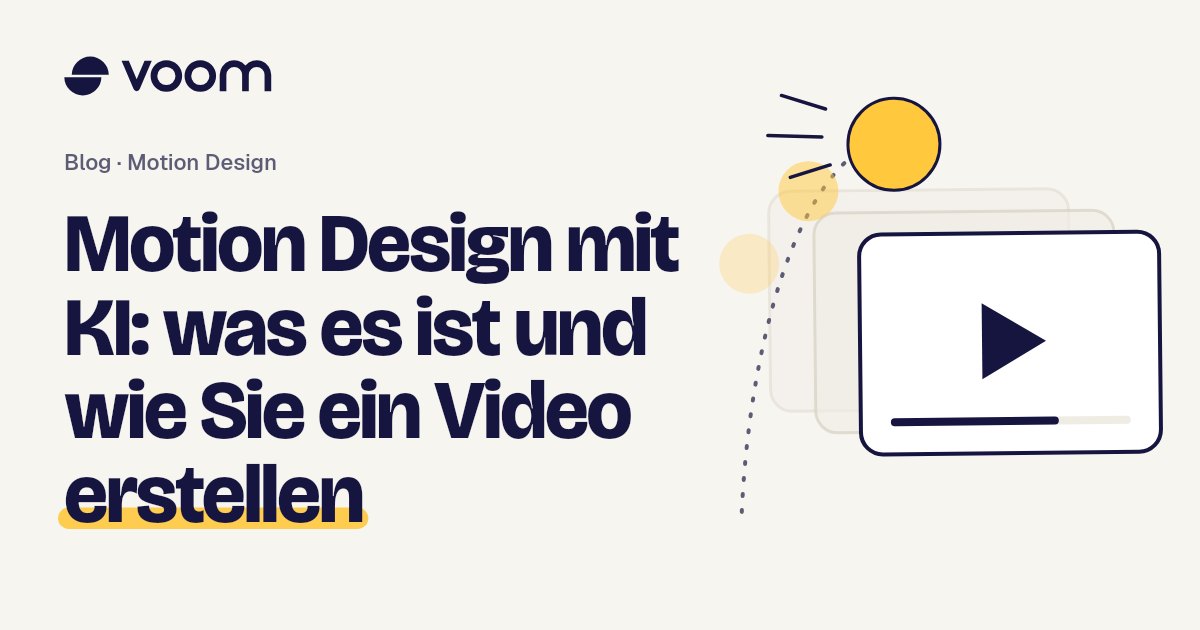 Titelbild des Voom-Leitfadens zu Motion Design mit KI, mit Play-Symbol und Filmbildern