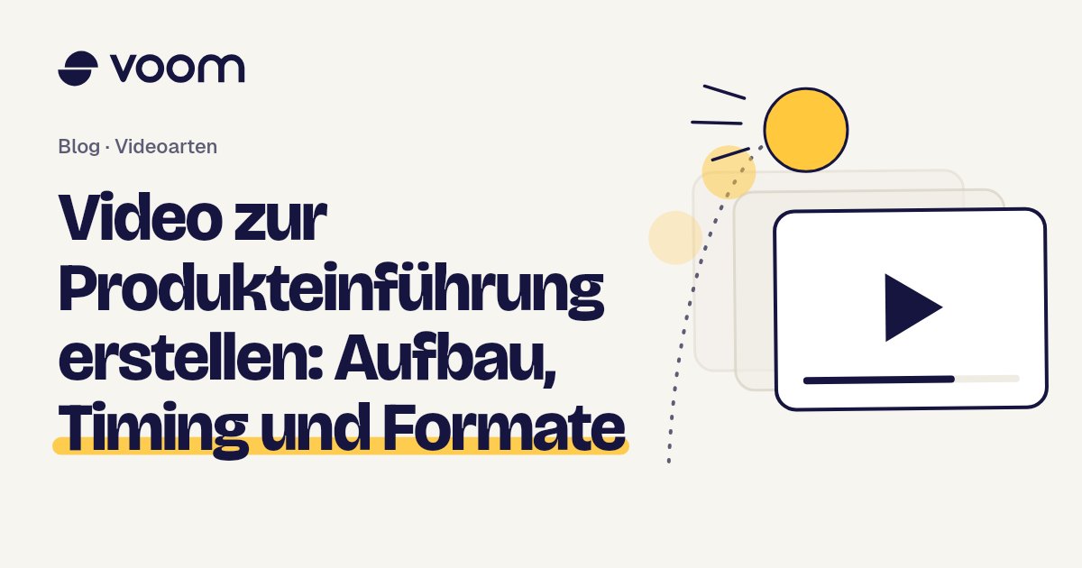 Cover des Voom-Leitfadens zum Thema Video zur Produkteinführung erstellen, mit Filmbildern und Play-Symbol