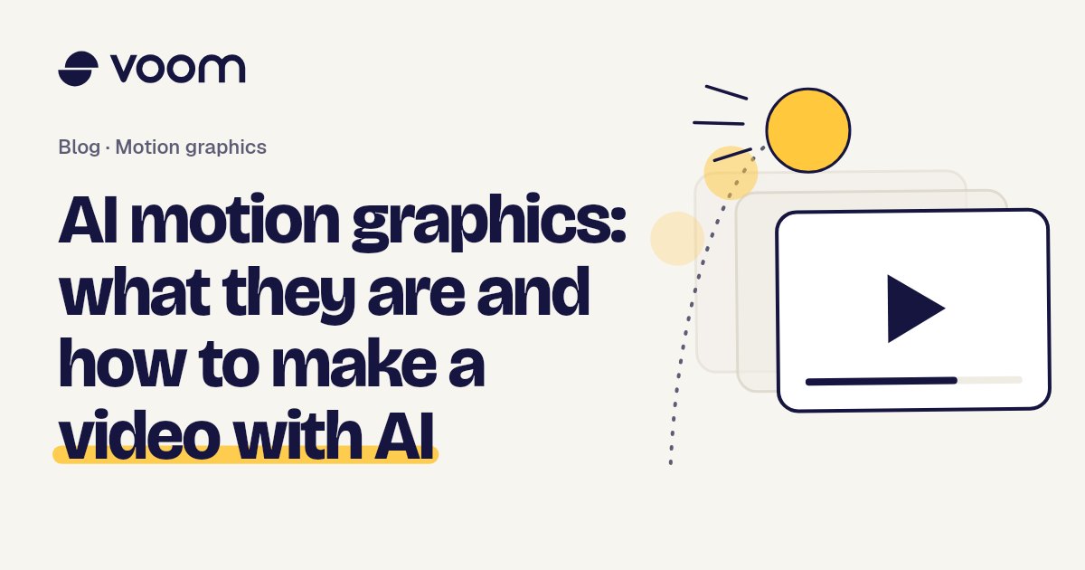 Cover of the Voom guide to AI motion graphics, with a play button and film frames