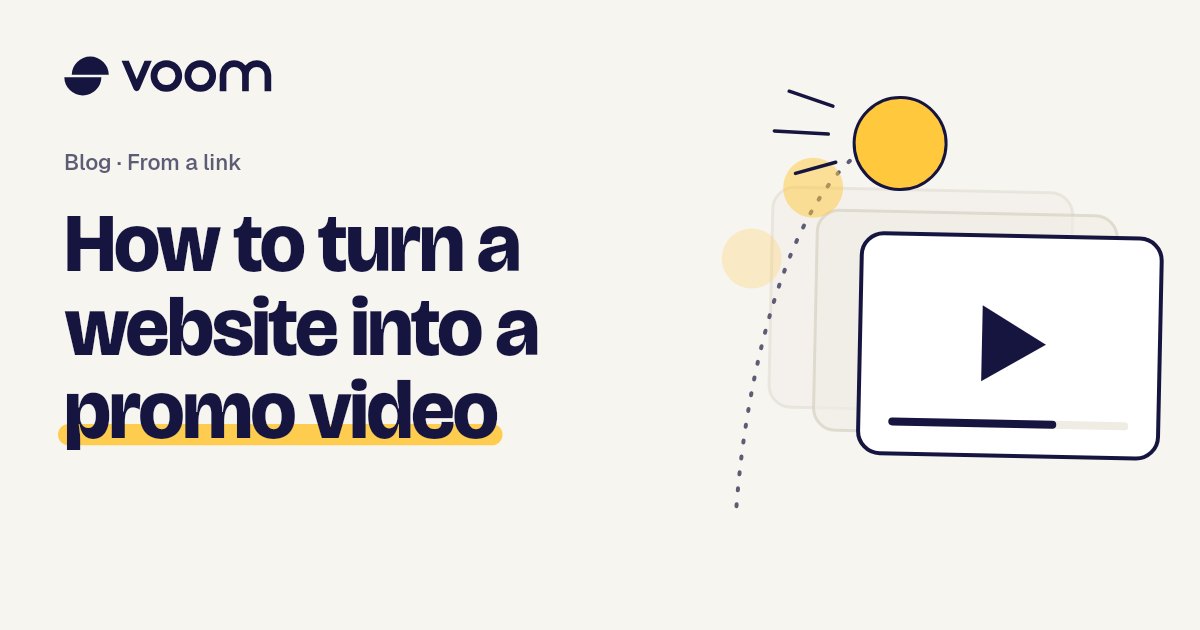 Cover of the Voom guide to turning a website into a promo video, with a play shape and film frames