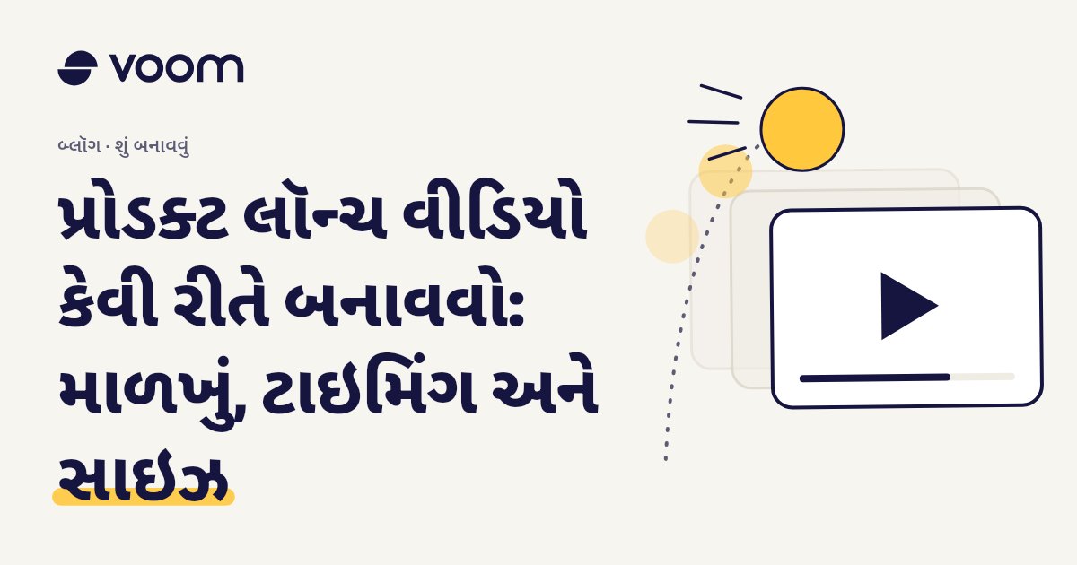 પ્રોડક્ટ લૉન્ચ વીડિયો કેવી રીતે બનાવવો તે અંગેની Voom ગાઇડનું કવર, ફિલ્મ ફ્રેમ અને પ્લે બટન સાથે